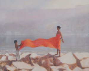 Een sari binden, India, 2012